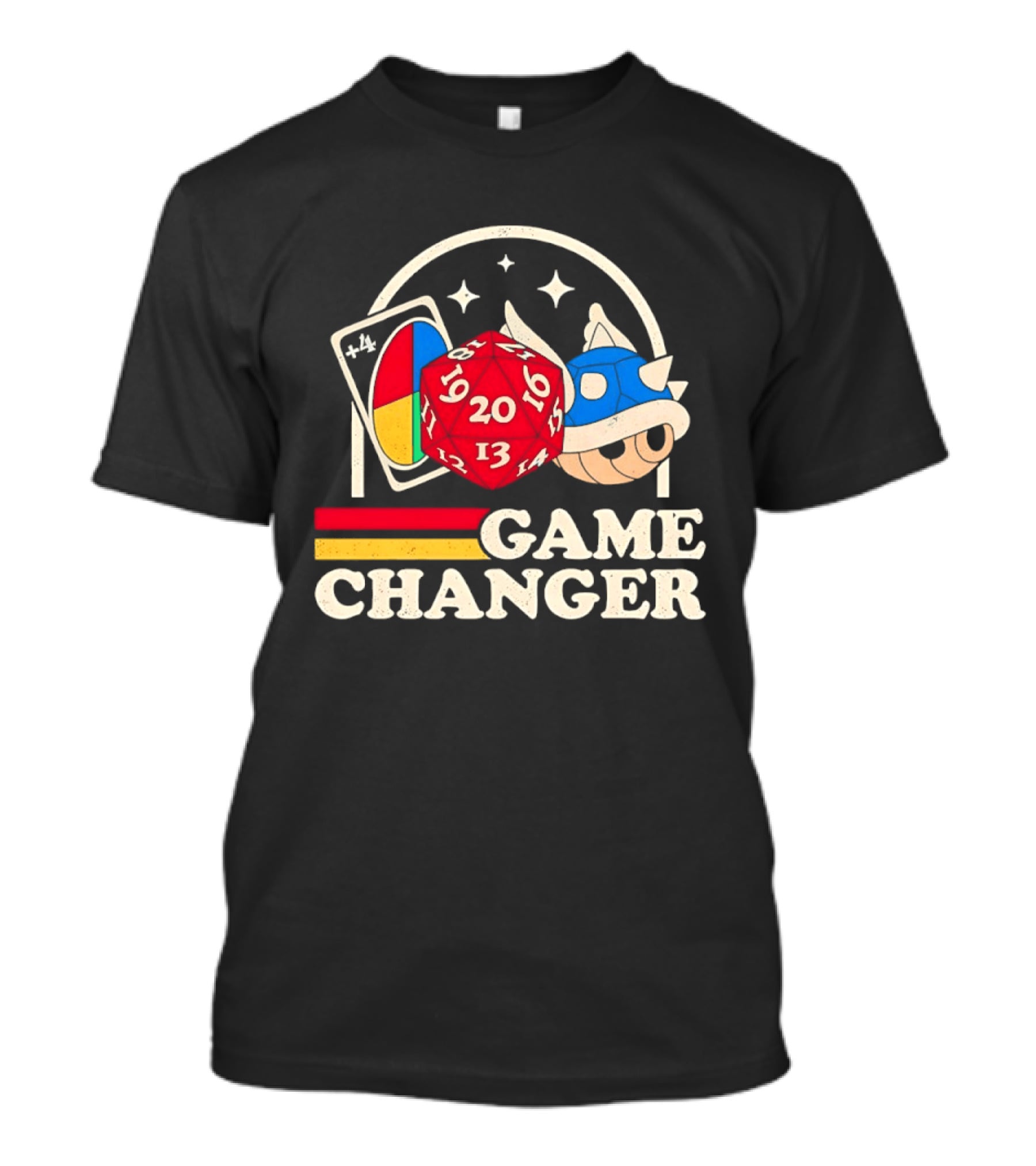 Game Changer Uno Card Dungeons And Dragons Mario Kart Blue Shell T-Shirt