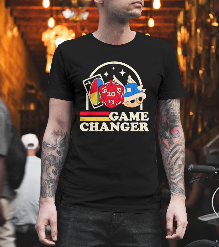 Game Changer Uno Card Dungeons And Dragons Mario Kart Blue Shell T-Shirt