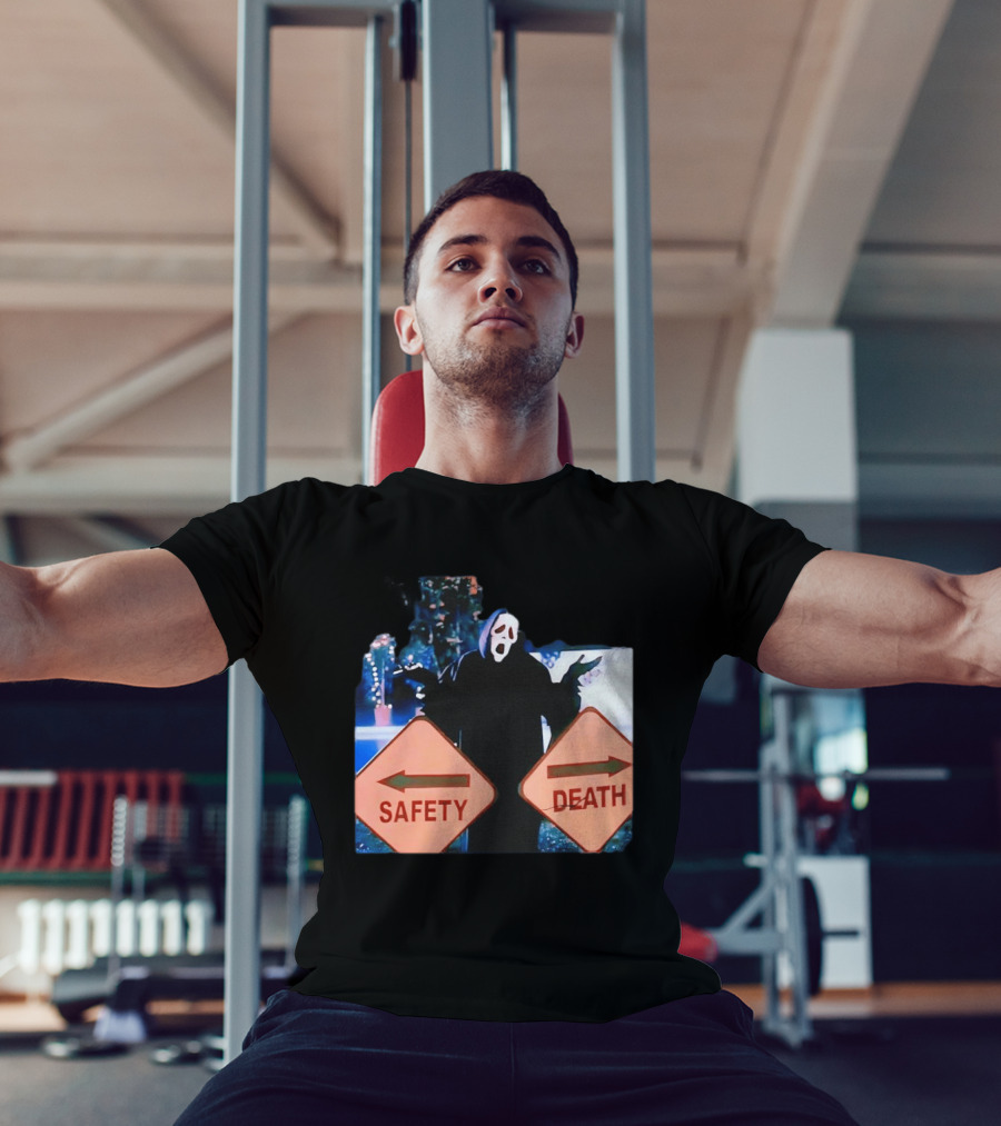 Ghostface Scream Safety Left Death Right Signs T-Shirt