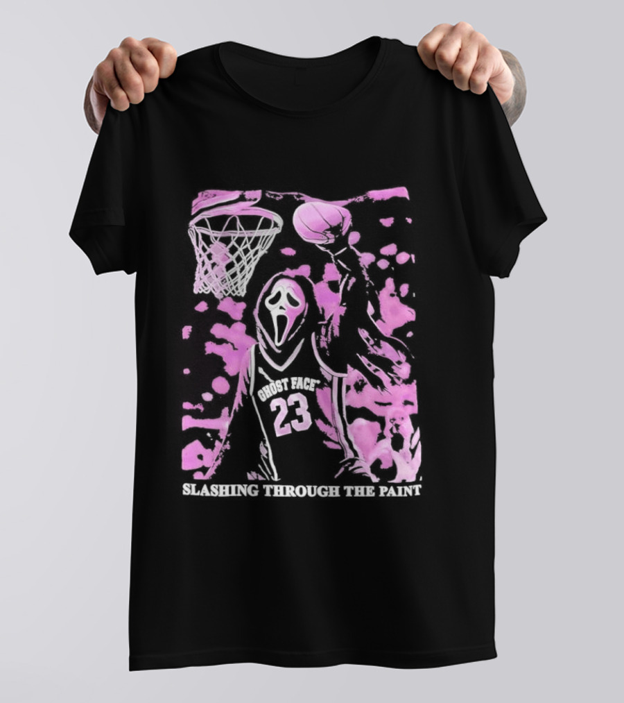 Scream Number 23 Basketball Paint Brush Drip T-Shirt