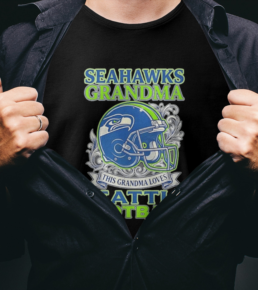 Seahawks Grandma Loves Seattle Football Helmet Seahawks Grandma T-Shirt