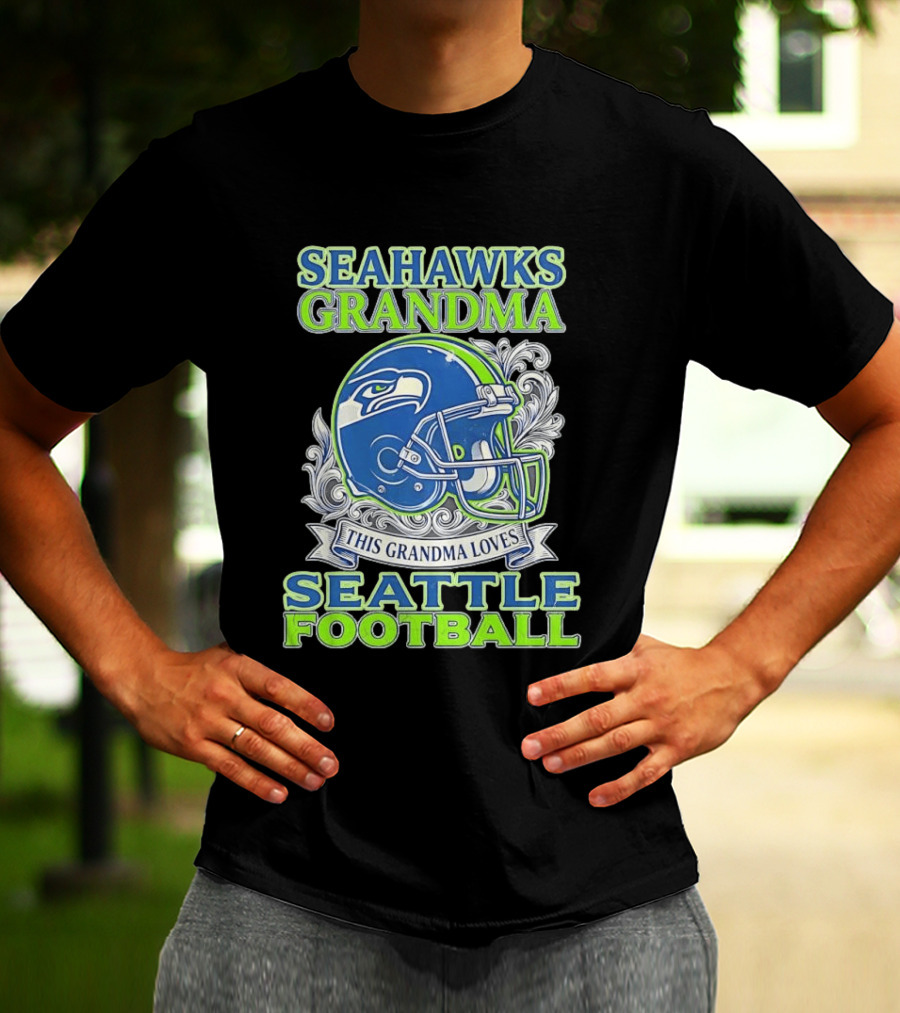 Seahawks Grandma Loves Seattle Football Helmet Seahawks Grandma T-Shirt