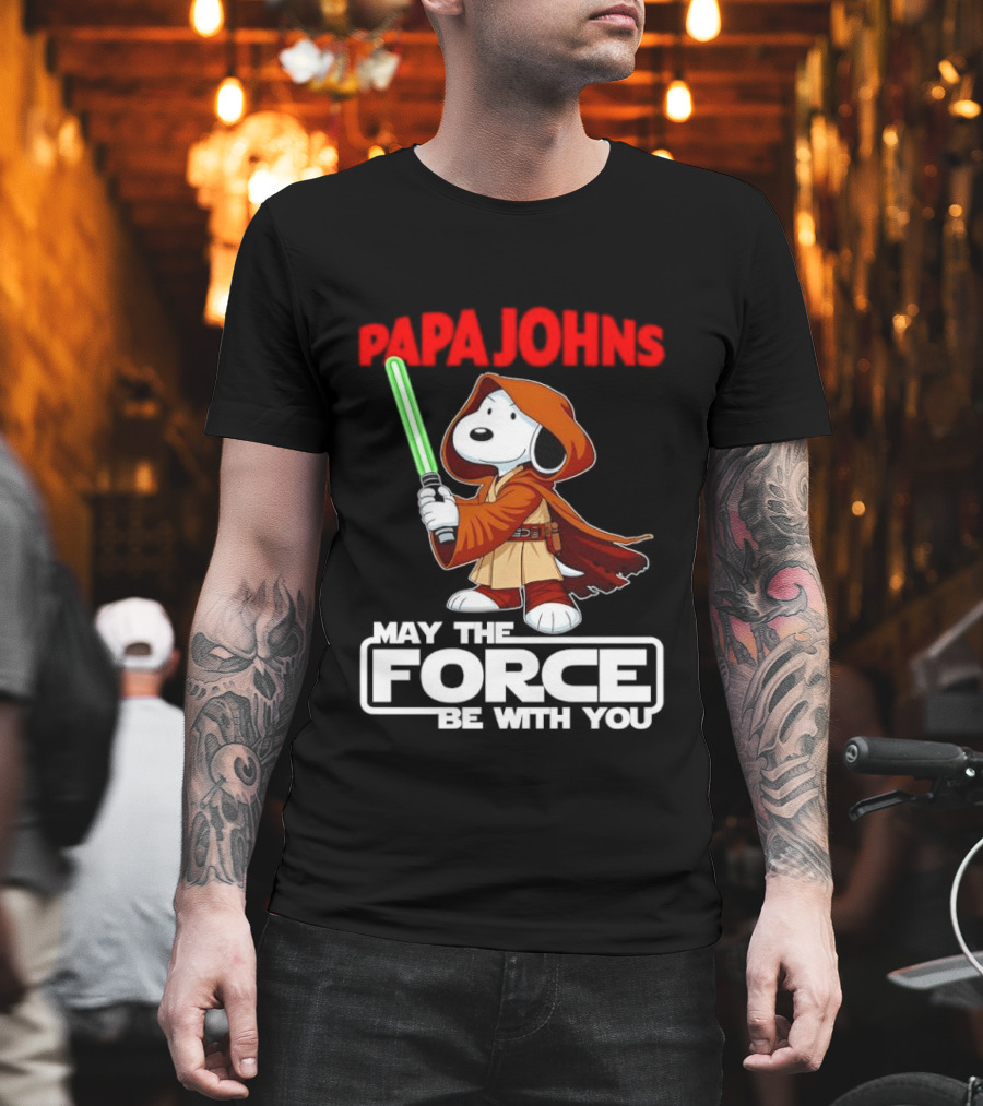 Snoopy Jedi Papa Johns May The Force Be With You Pizza Fan Favorite T-Shirt