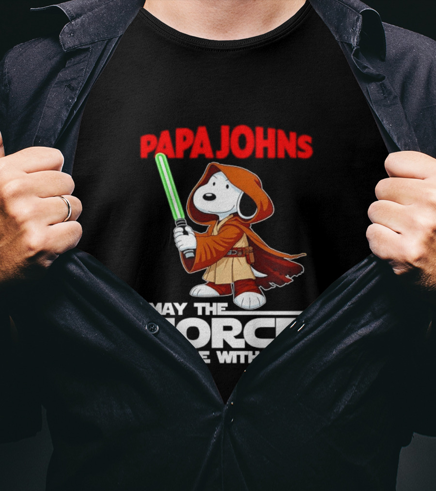 Snoopy Jedi Papa Johns May The Force Be With You Pizza Fan Favorite T-Shirt