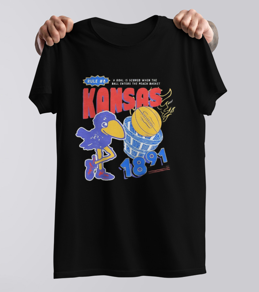 Rule #8 Kansas Jayhawks Basketball 1891 Big Jay T-Shirt