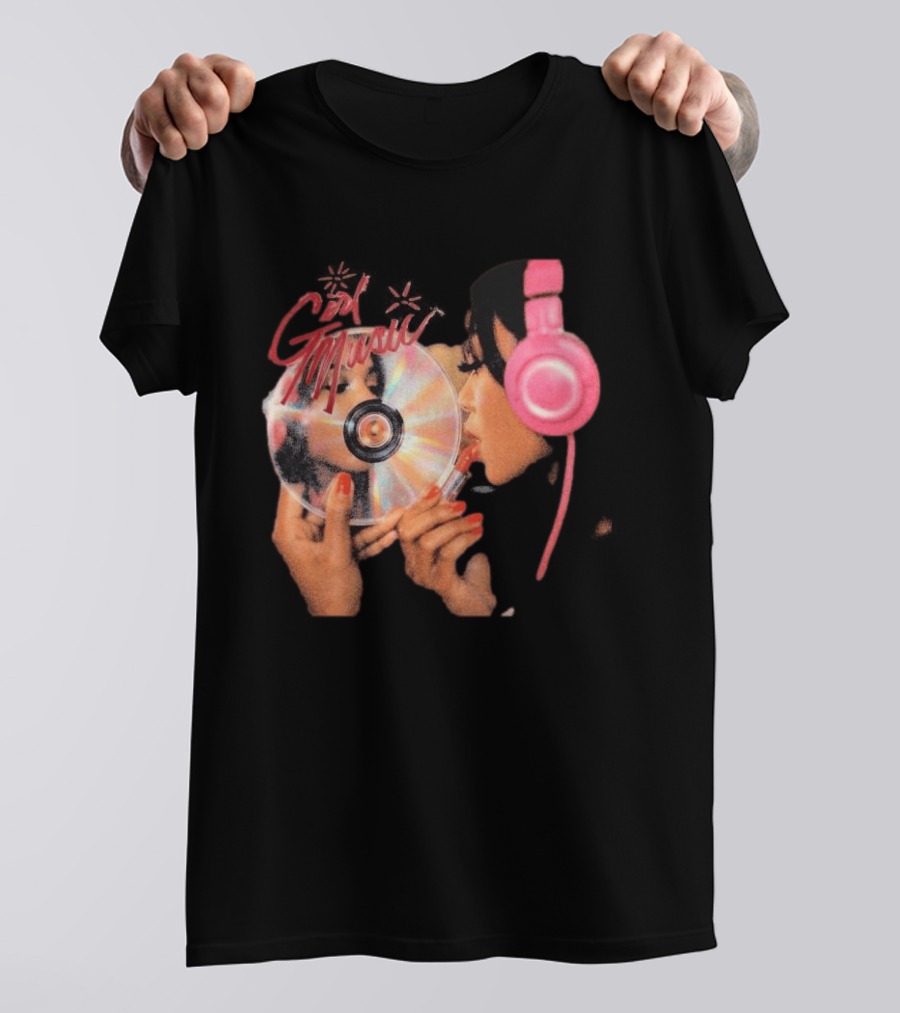 Girl Music Vol 1 EP Cover With Pink Headphones And CD T-Shirt