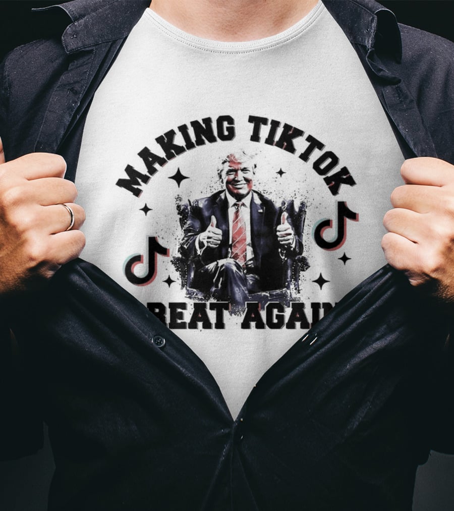 Making Tiktok Great Again Trump Saves TikTok Thumbs Up TikTok T-Shirt