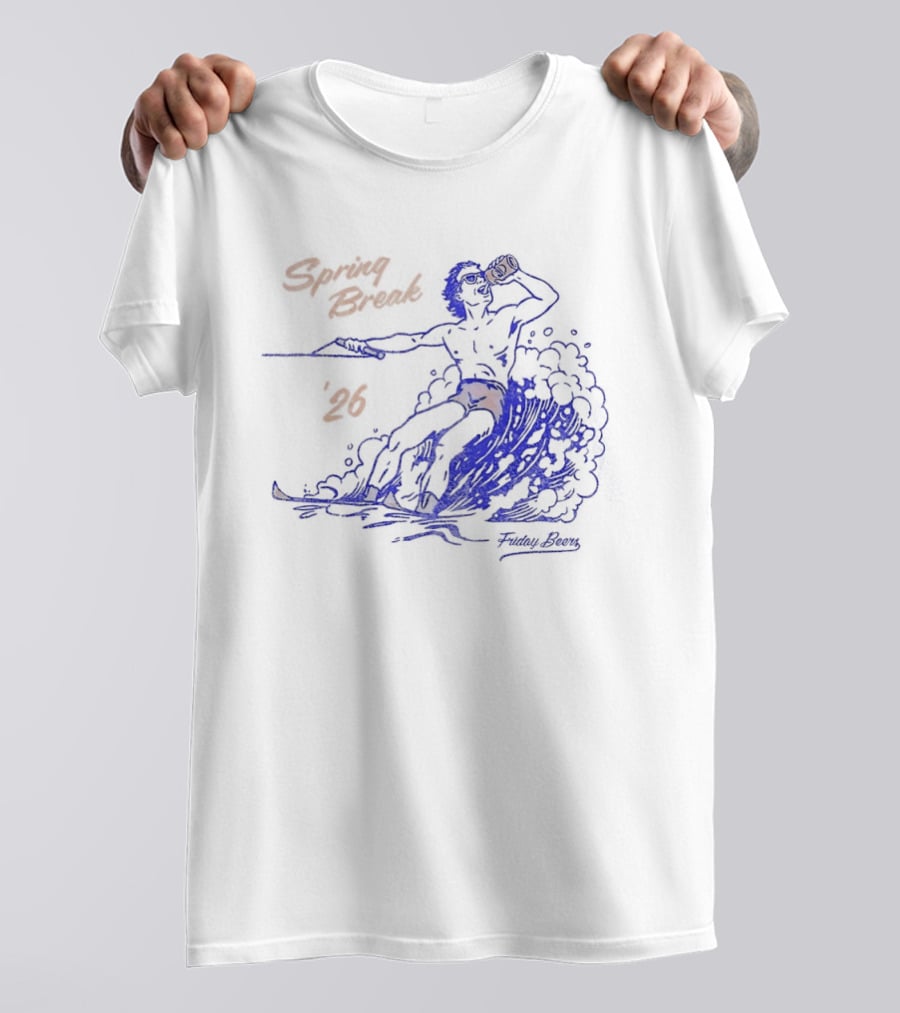 Spring Break 26 Man Surfing Drinking Friday Beers T-Shirt