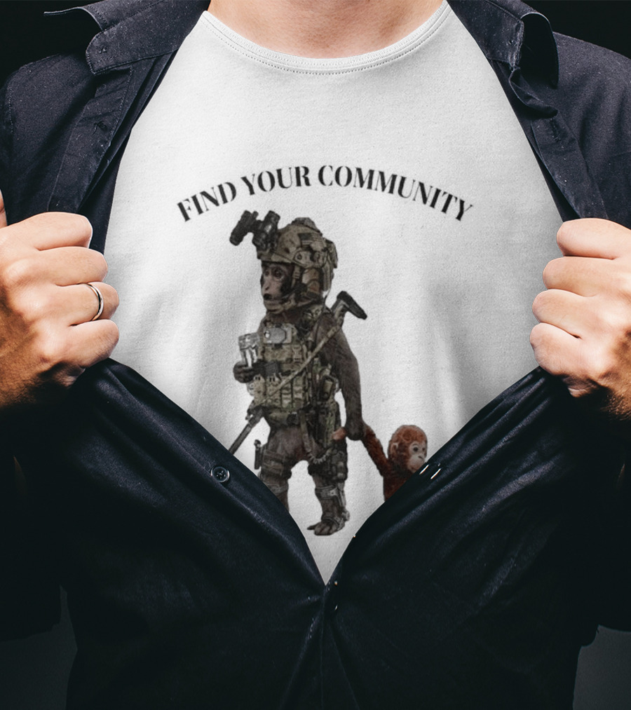 Tactical Punch The Monkey Find Your Community Military Humor T-Shirt