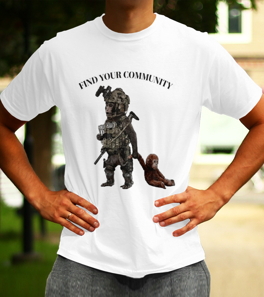 Tactical Punch The Monkey Find Your Community Military Humor T-Shirt