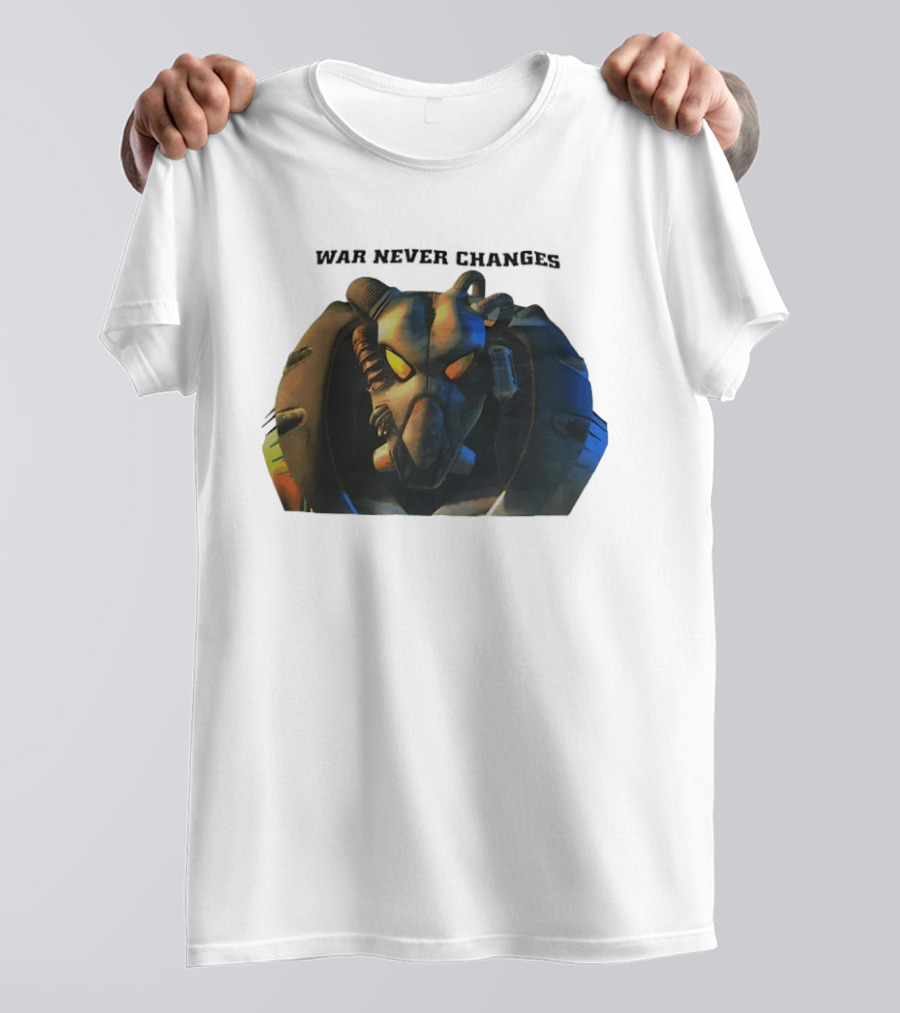War Never Changes Enclave Power Armor Iconic Fallout Gaming T-Shirt