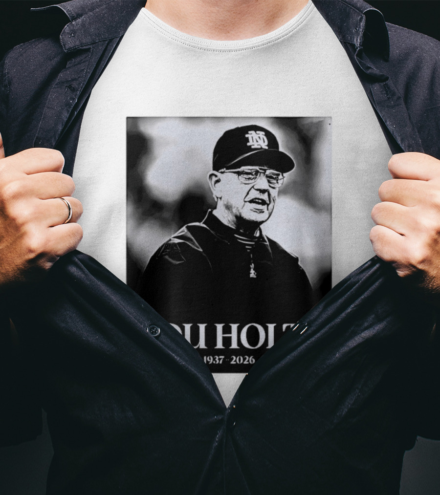 Lou Holtz 1937 2026 Notre Dame Coach Memorial T-Shirt