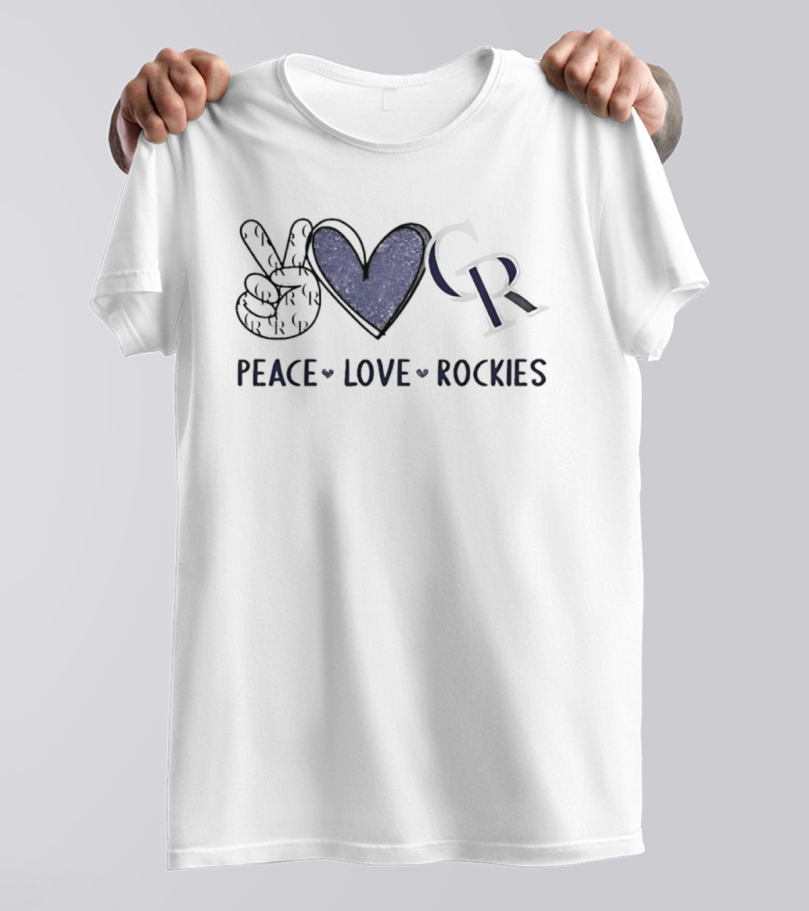 PEACE LOVE ROCKIES Hand Sign Heart CR T-Shirt