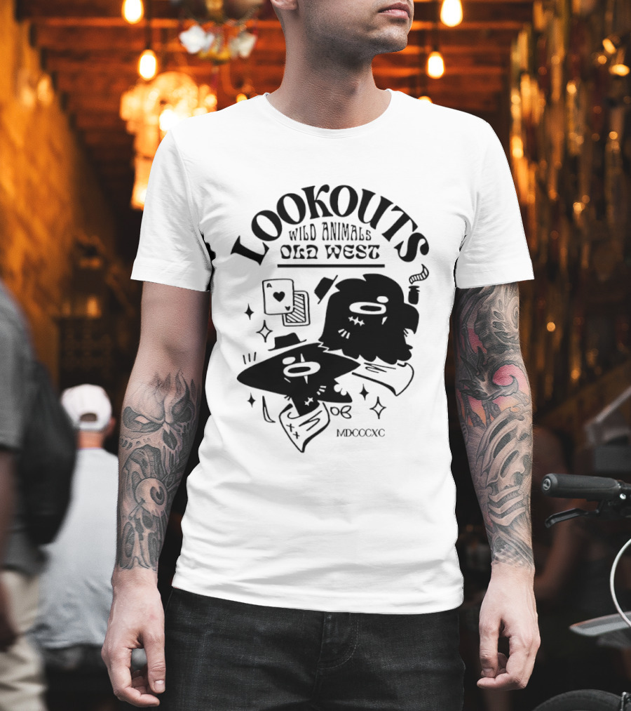 Lookouts Wild Animals Old West Card Game MDCCCXC T-Shirt