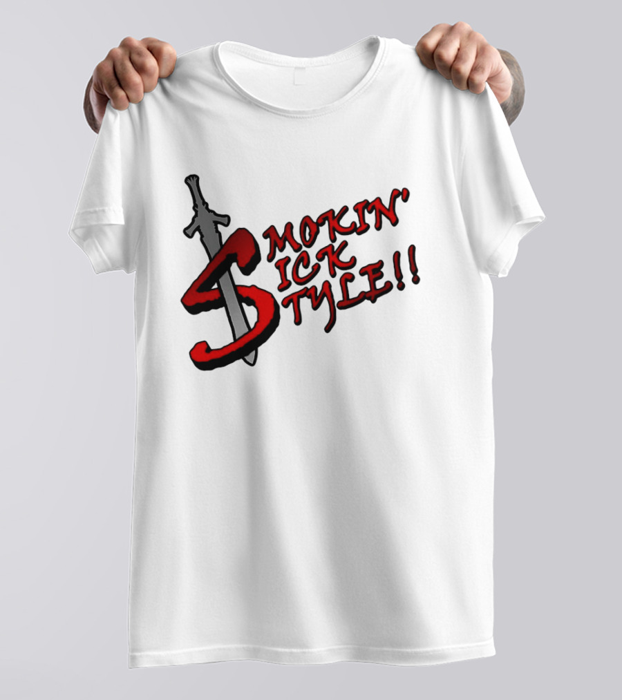 Smokin Sick Style Sword Motif T-Shirt