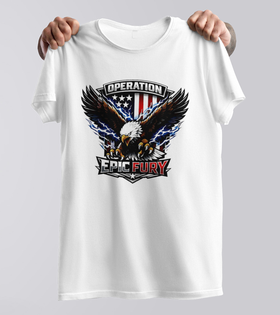 Operation Epic Fury Eagle American Flag Power T-Shirt