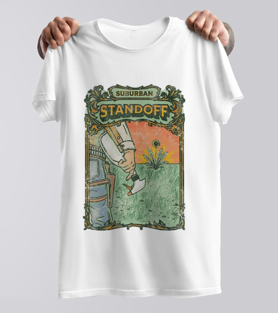Suburban Standoff Wild West Duel Scene T-Shirt