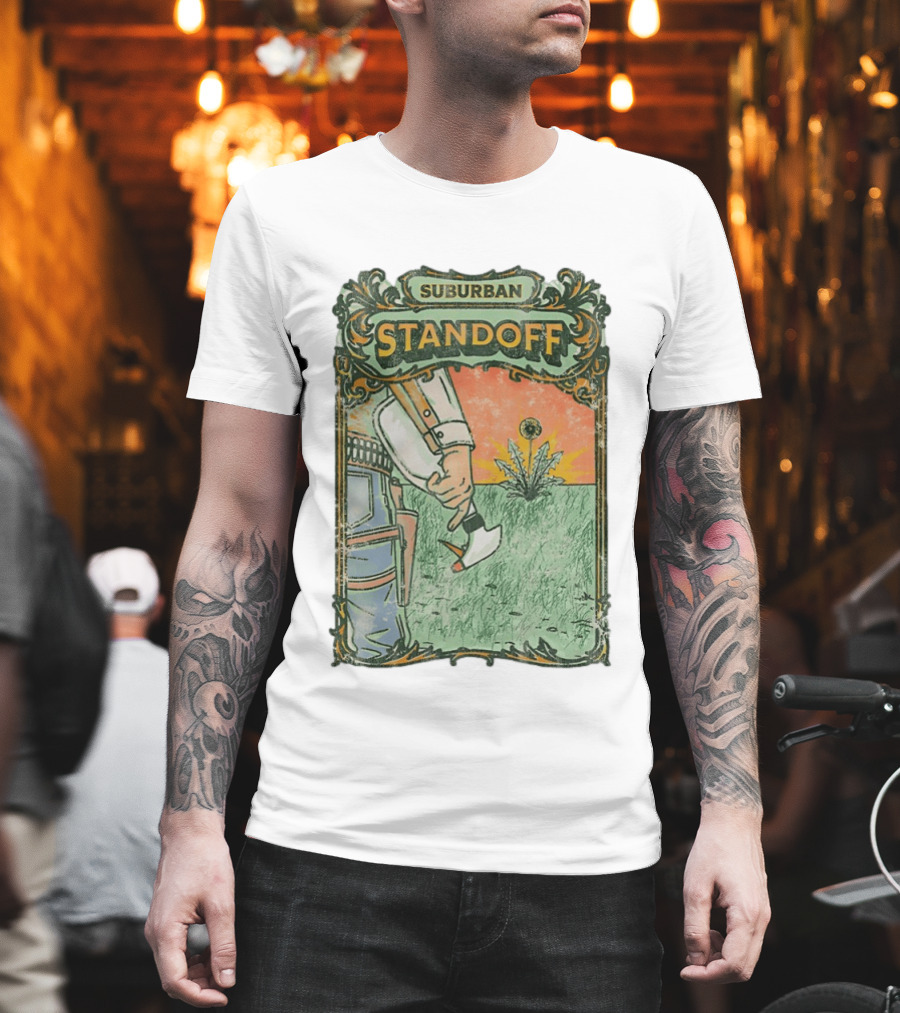 Suburban Standoff Wild West Duel Scene T-Shirt
