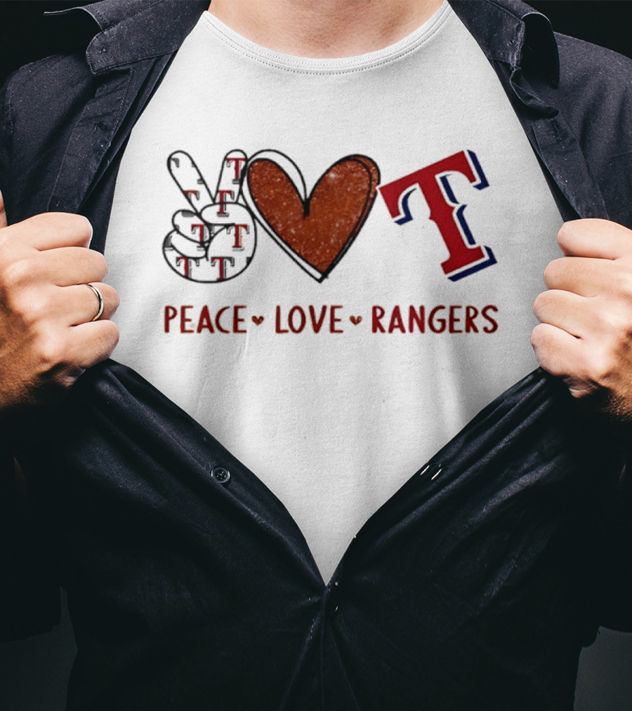 Peace Love Rangers Hand Sign Heart Shape T T-Shirt