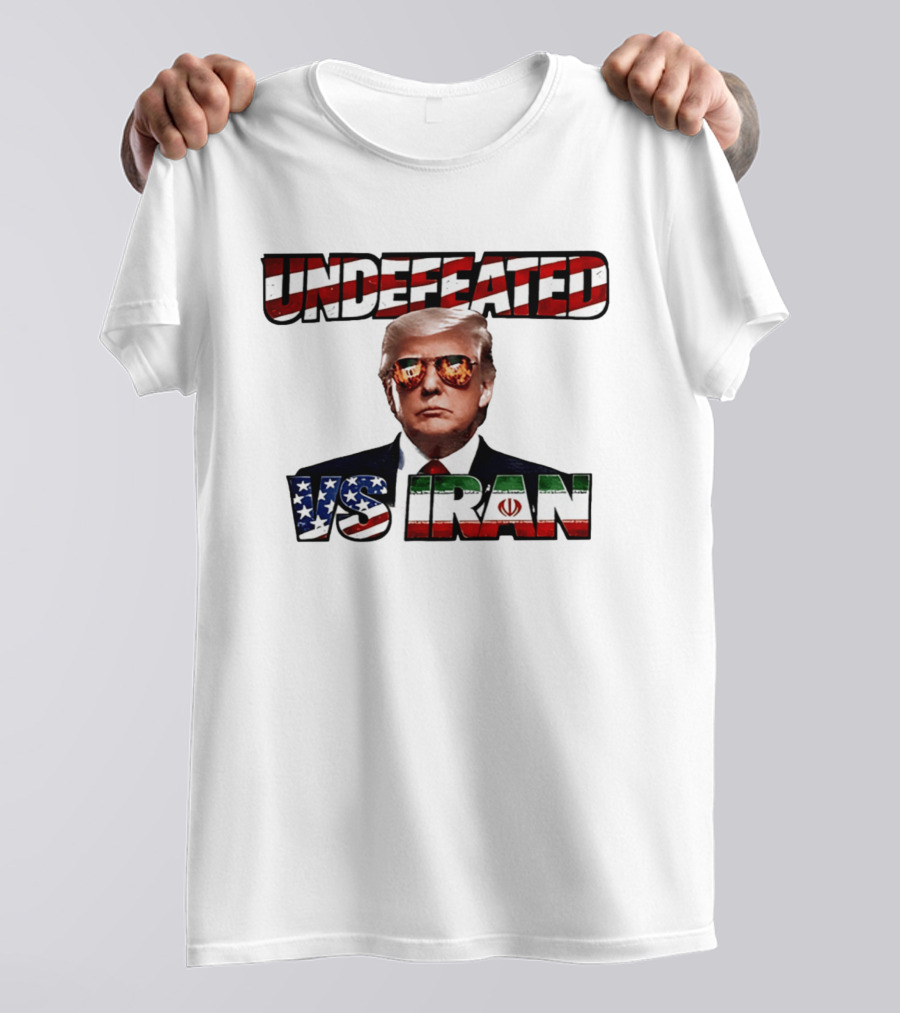 UNDEFEATED Donald Trump Sunglasses Vs Iran Flag Iconic Matchup T-Shirt