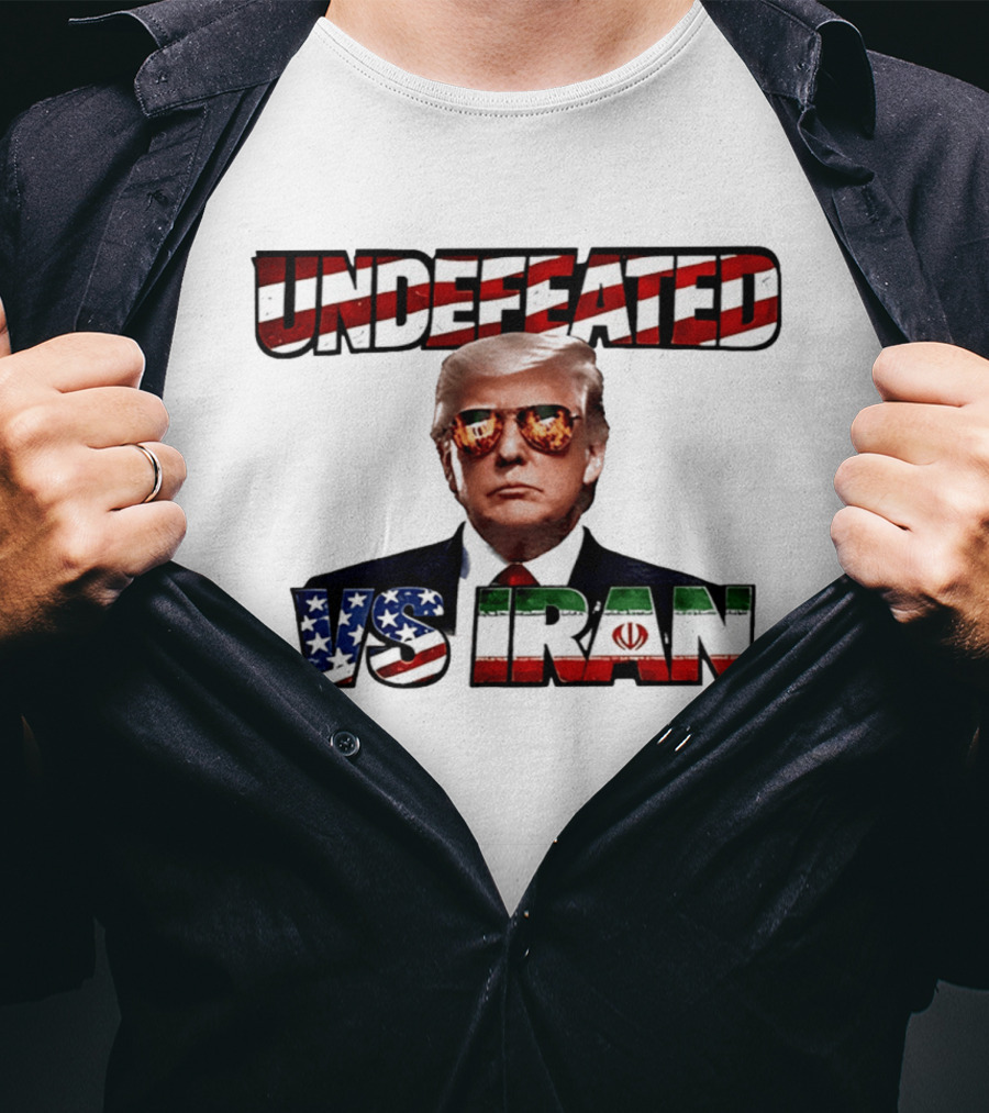 UNDEFEATED Donald Trump Sunglasses Vs Iran Flag Iconic Matchup T-Shirt