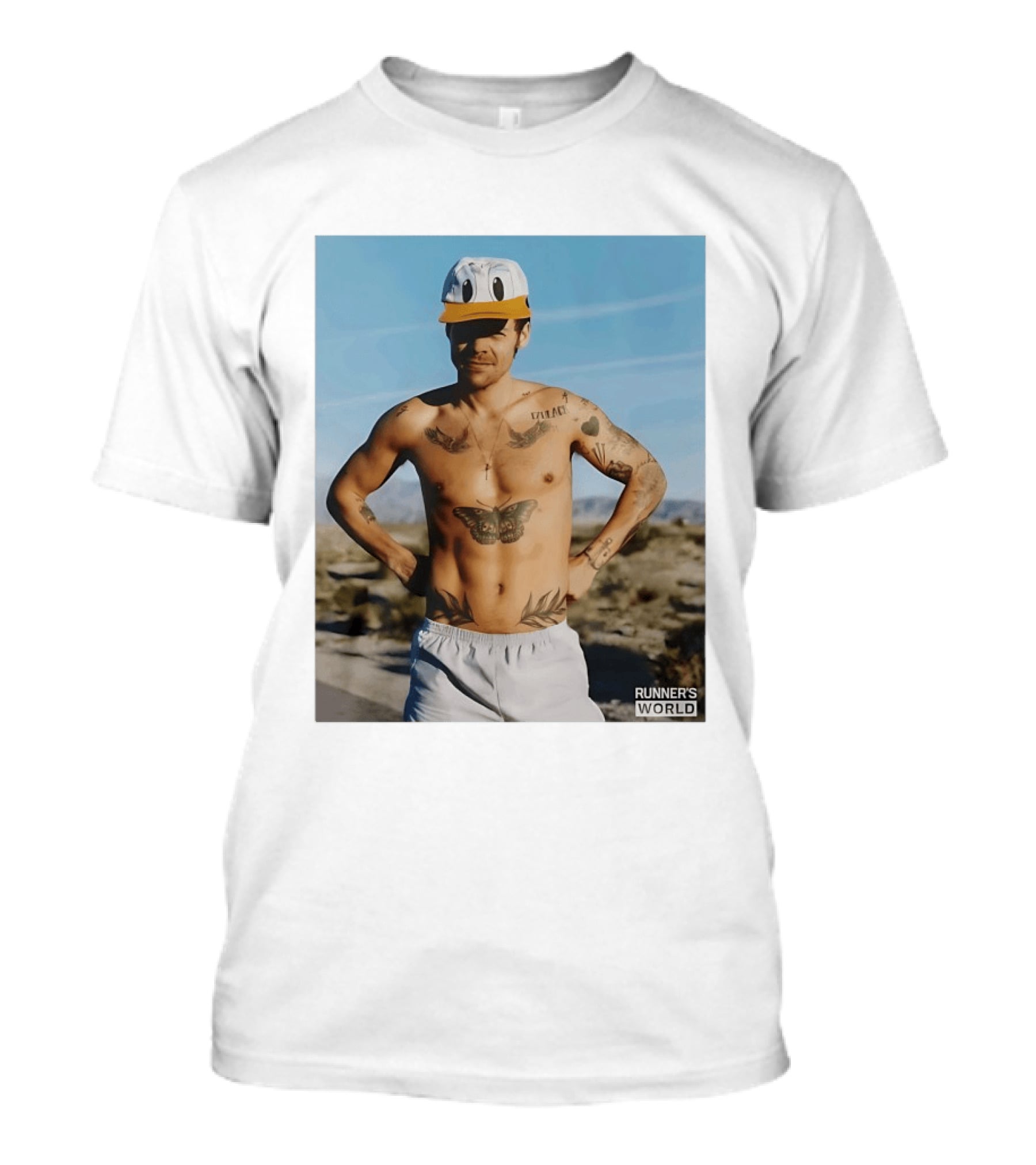 Harry Donald Duck Cap Runner's World Desert Tattoos T-Shirt
