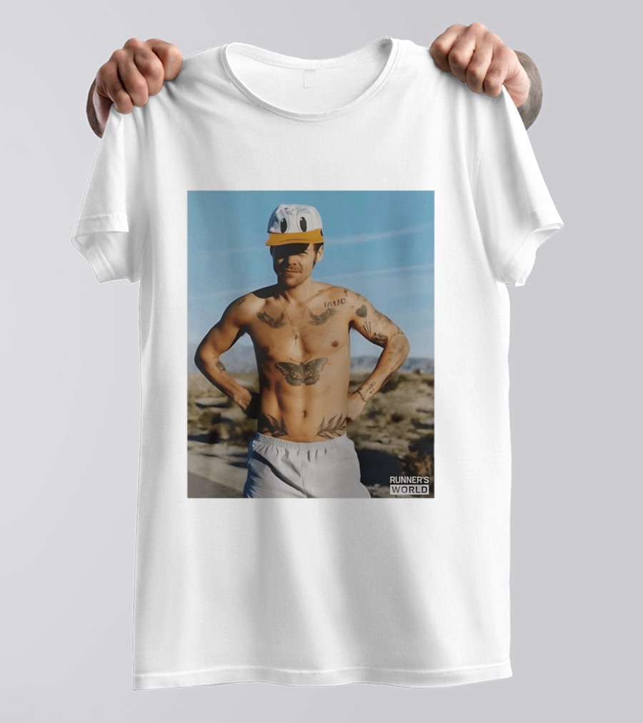 Harry Donald Duck Cap Runner's World Desert Tattoos T-Shirt