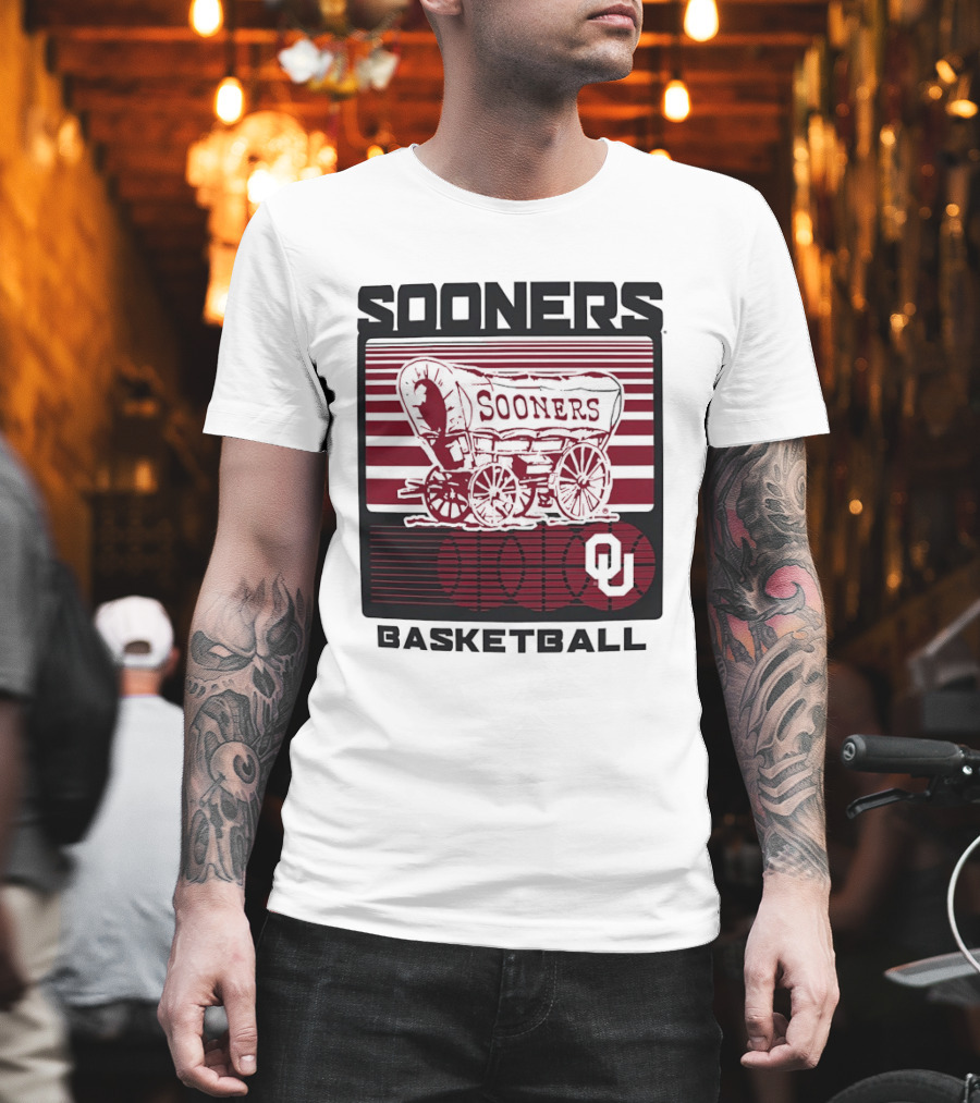 Sooners Basketball 1800s Wagon OU Staredown T-Shirt