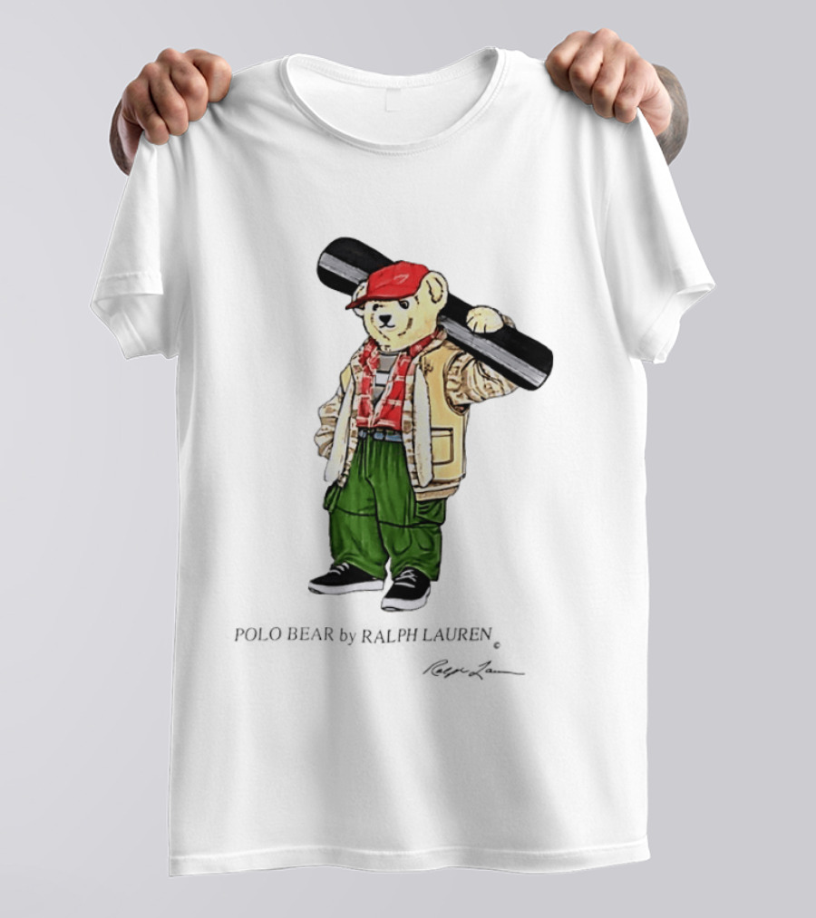 Polo Bear Ralph Lauren Vintage Outdoors Style Skier Fashion T-Shirt