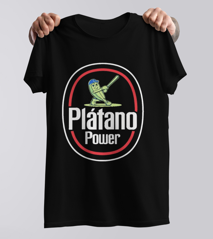 Plátano Power Pickle Baseball Player Batting T-Shirt