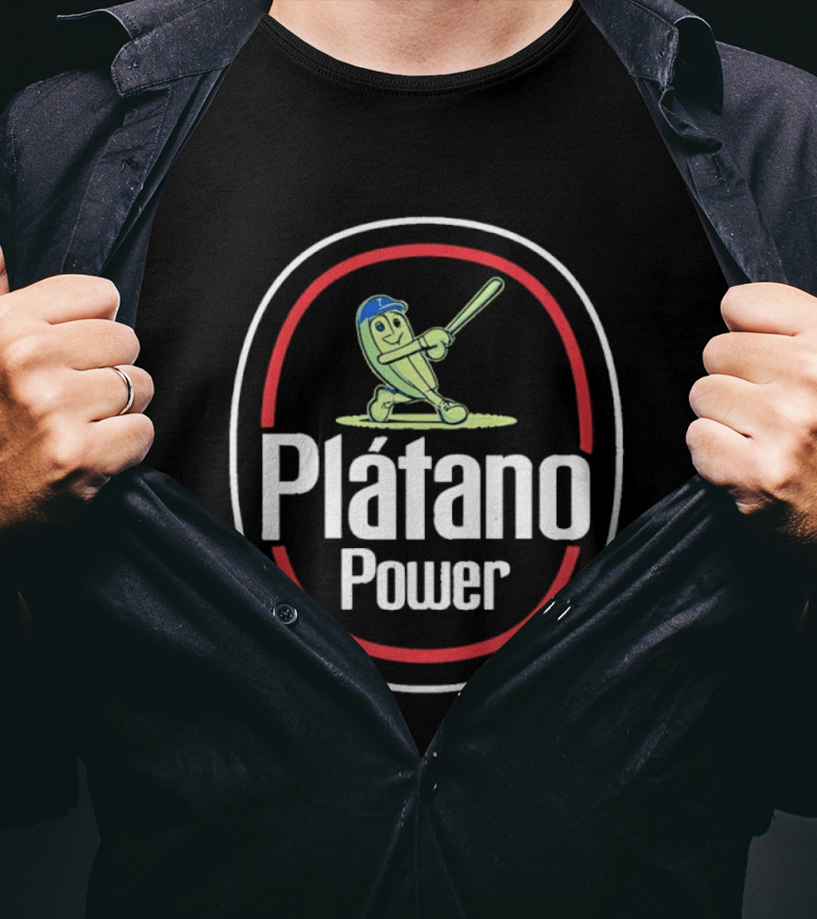 Plátano Power Pickle Baseball Player Batting T-Shirt
