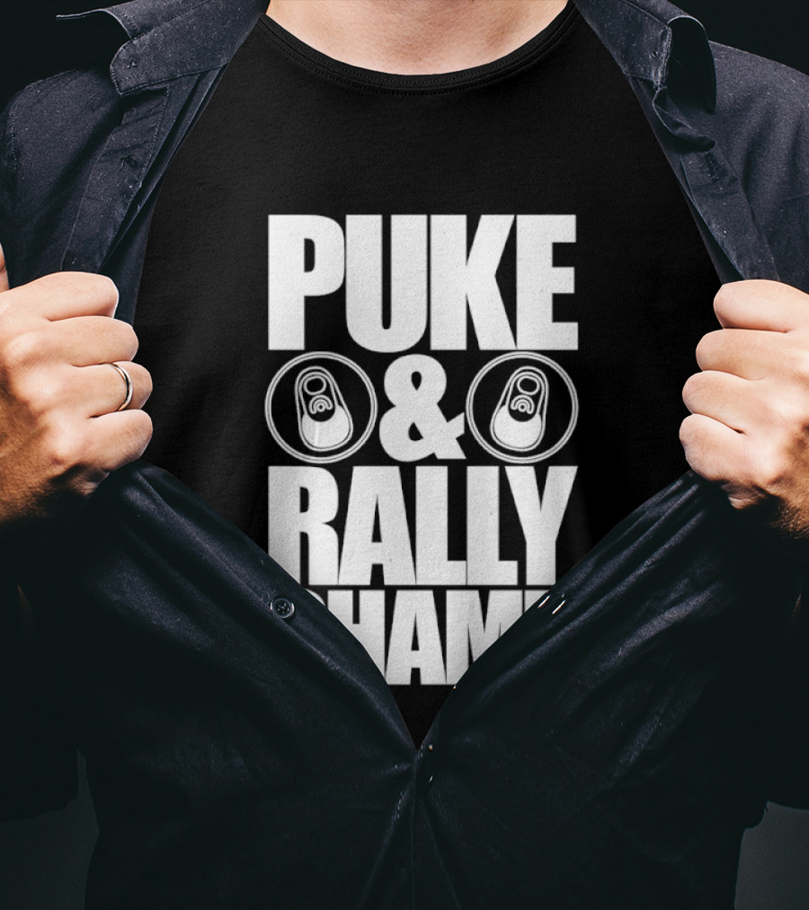 Puke And Rally Champ Soda Can Lids Fun T-Shirt