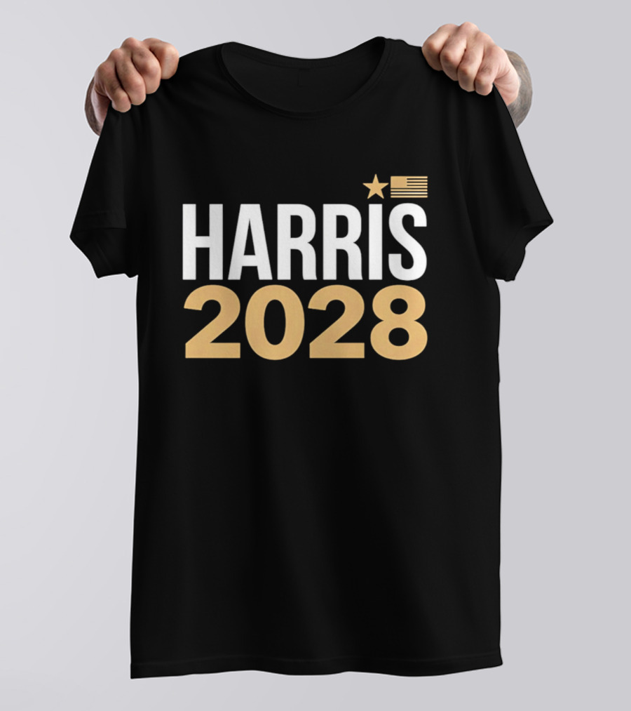 Harris 2028 USA Flag Star T-Shirt