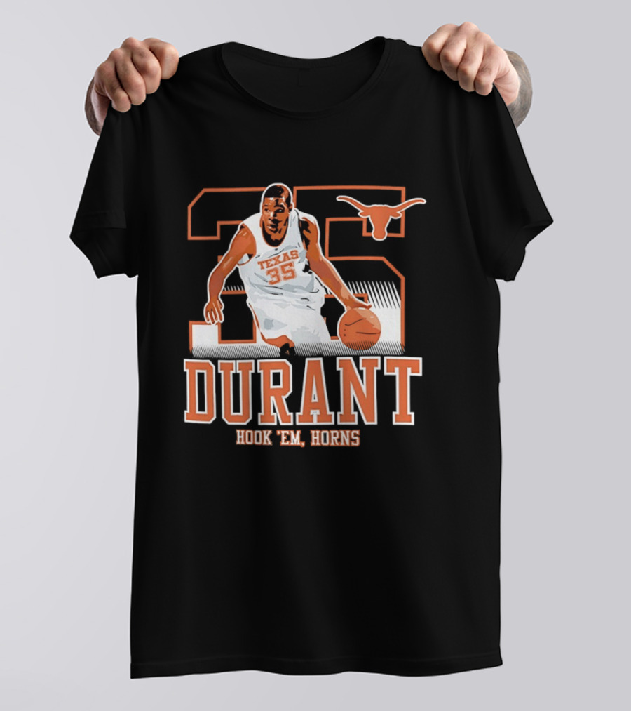 Kevin Durant 35 Texas Hook 'em Horns Longhorns Basketball T-Shirt