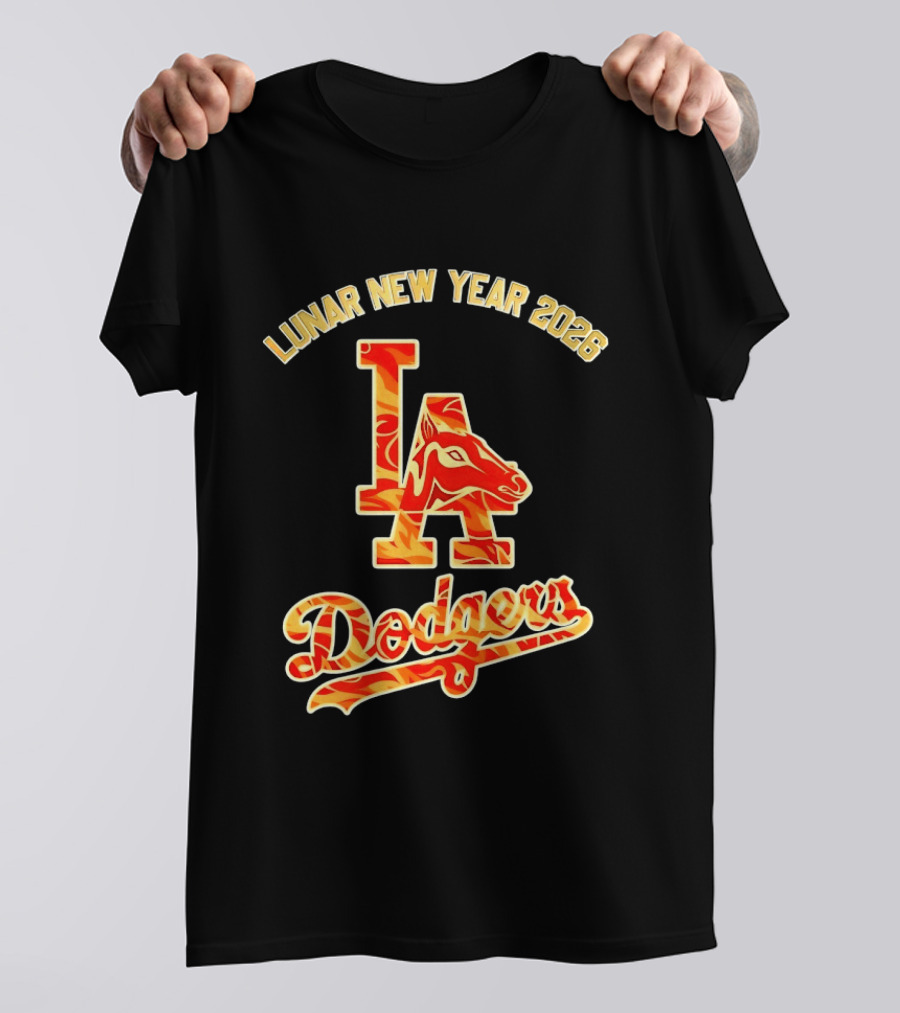 Lunar New Year 2026 LA Dodgers Horse Symbol Celebration T-Shirt
