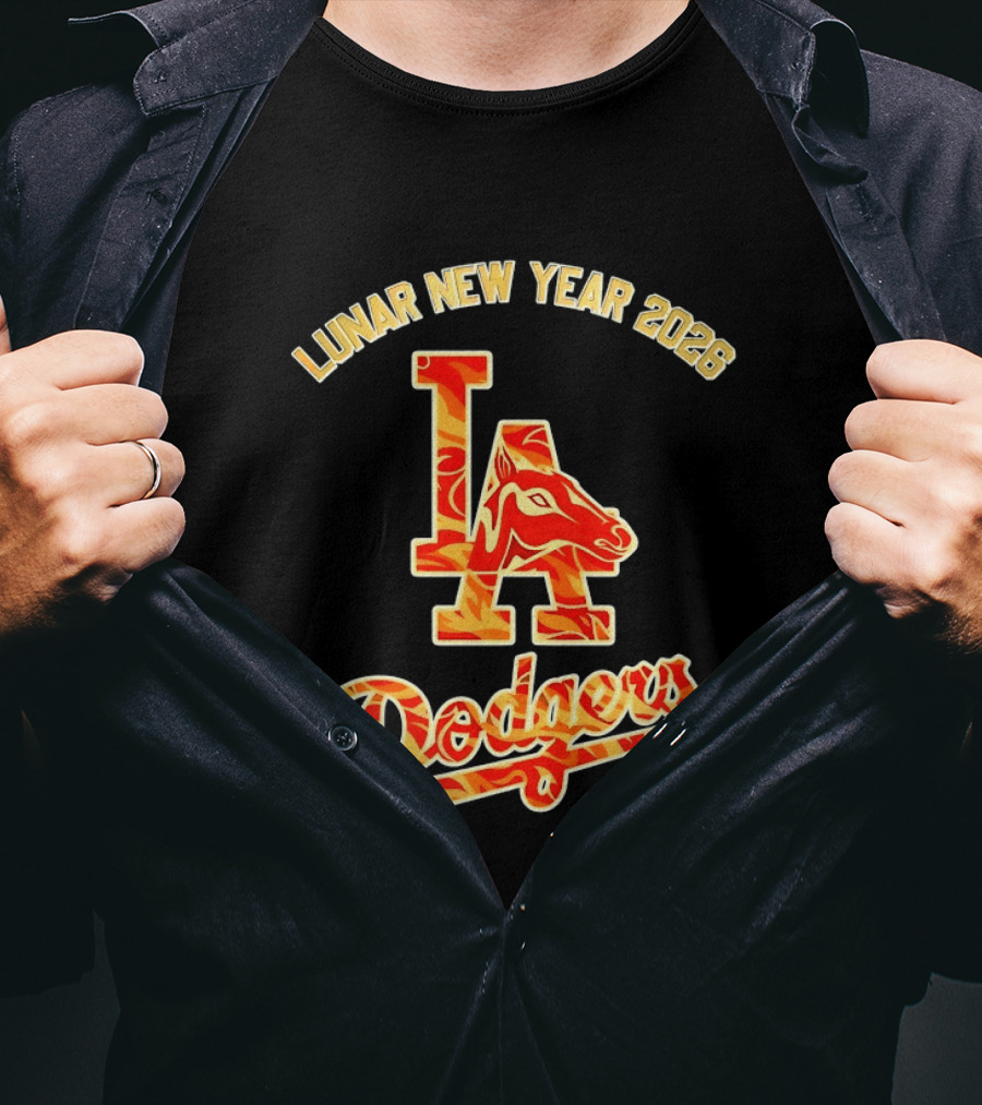 Lunar New Year 2026 LA Dodgers Horse Symbol Celebration T-Shirt