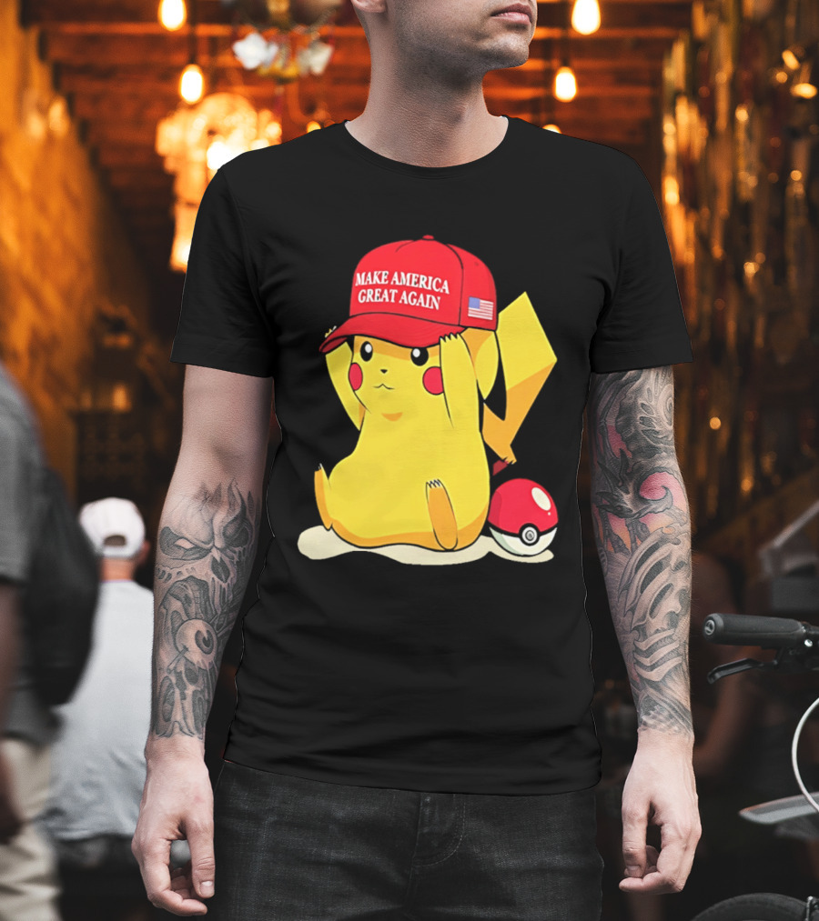 MAGA Pikachu Make America Great Again Hat Pokemon Fan Trend T-Shirt
