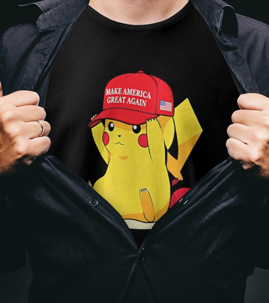 MAGA Pikachu Make America Great Again Hat Pokemon Fan Trend T-Shirt