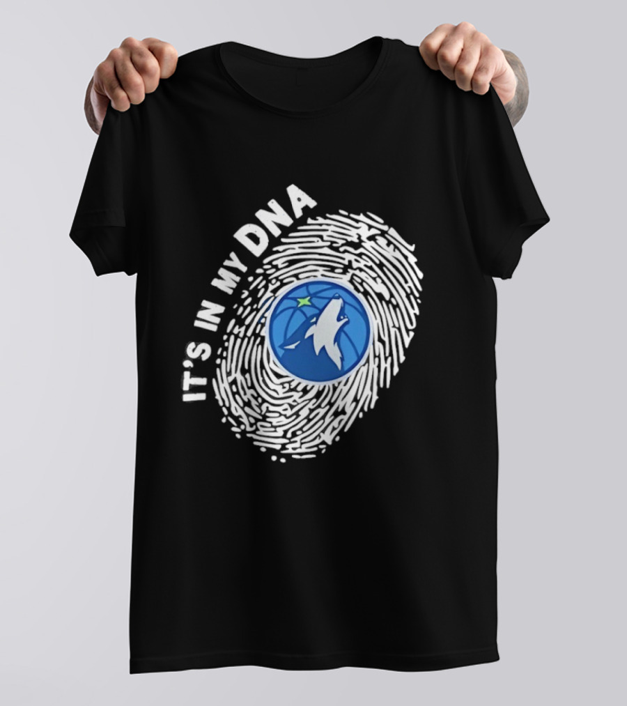 Minnesota Timberwolves It's In My DNA Fingerprint Wolf Basketball T-Shirt