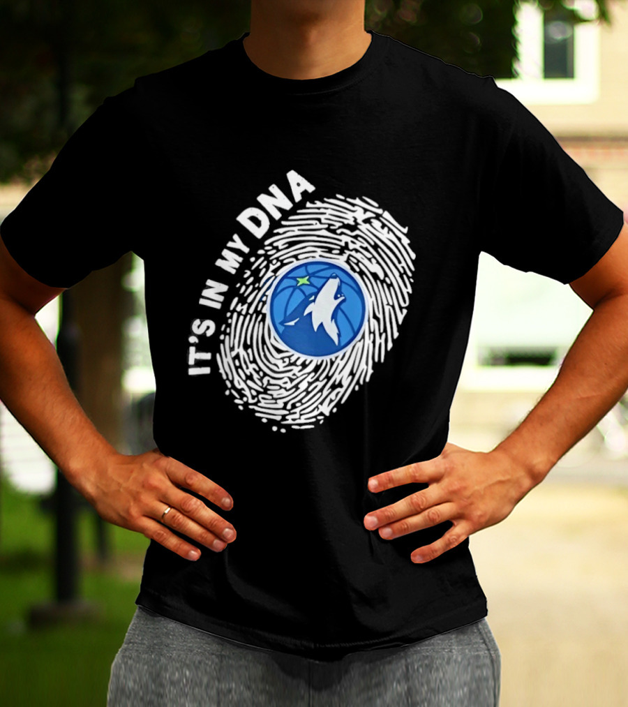 Minnesota Timberwolves It's In My DNA Fingerprint Wolf Basketball T-Shirt