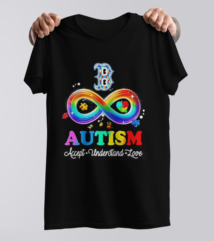 Boston Red Sox Autism Spectrum Infinite Support Accept Understand Love T-Shirt