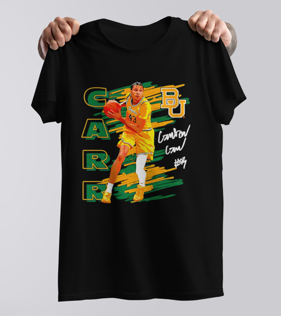 CARR Baylor Basketball Player BU Number 4 Collage T-Shirt