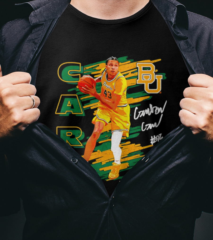 CARR Baylor Basketball Player BU Number 4 Collage T-Shirt