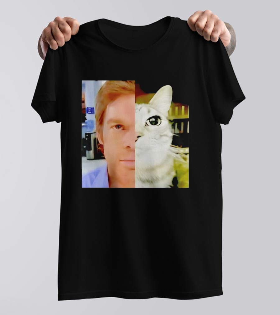 Dexter Morgan Cat Mashup Face Fusion T-Shirt