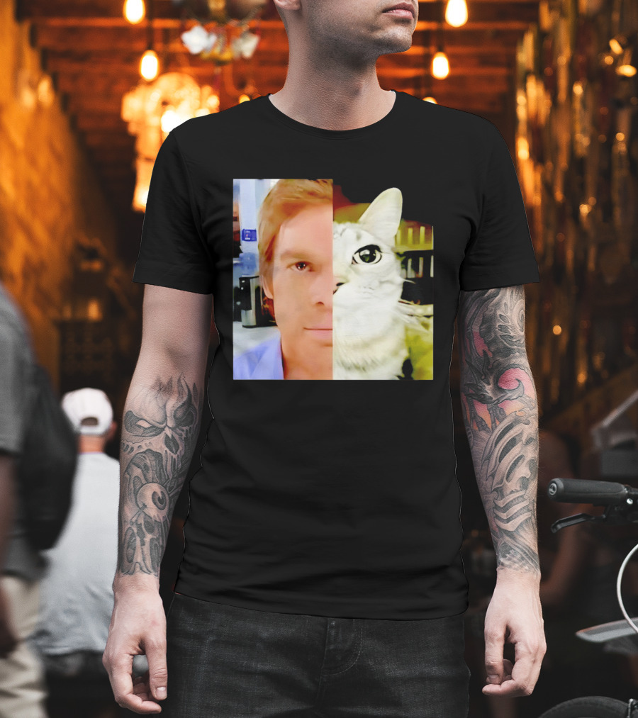 Dexter Morgan Cat Mashup Face Fusion T-Shirt