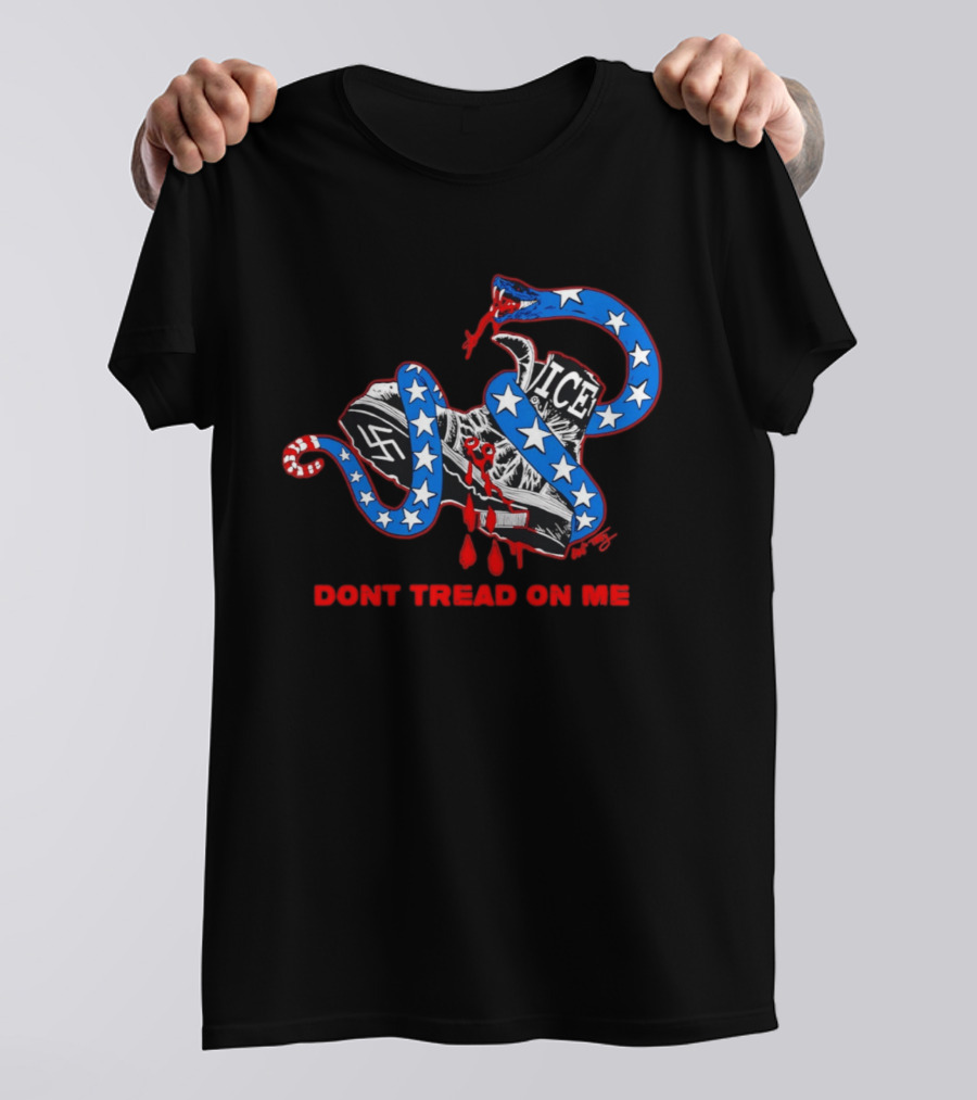 Don't Tread On Me Ice Snake Swastika Shoe T-Shirt