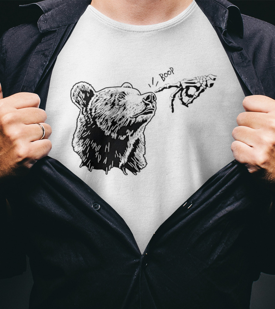 Boop The Bear Meme Black Grizzly Carrot Sketch T-Shirt