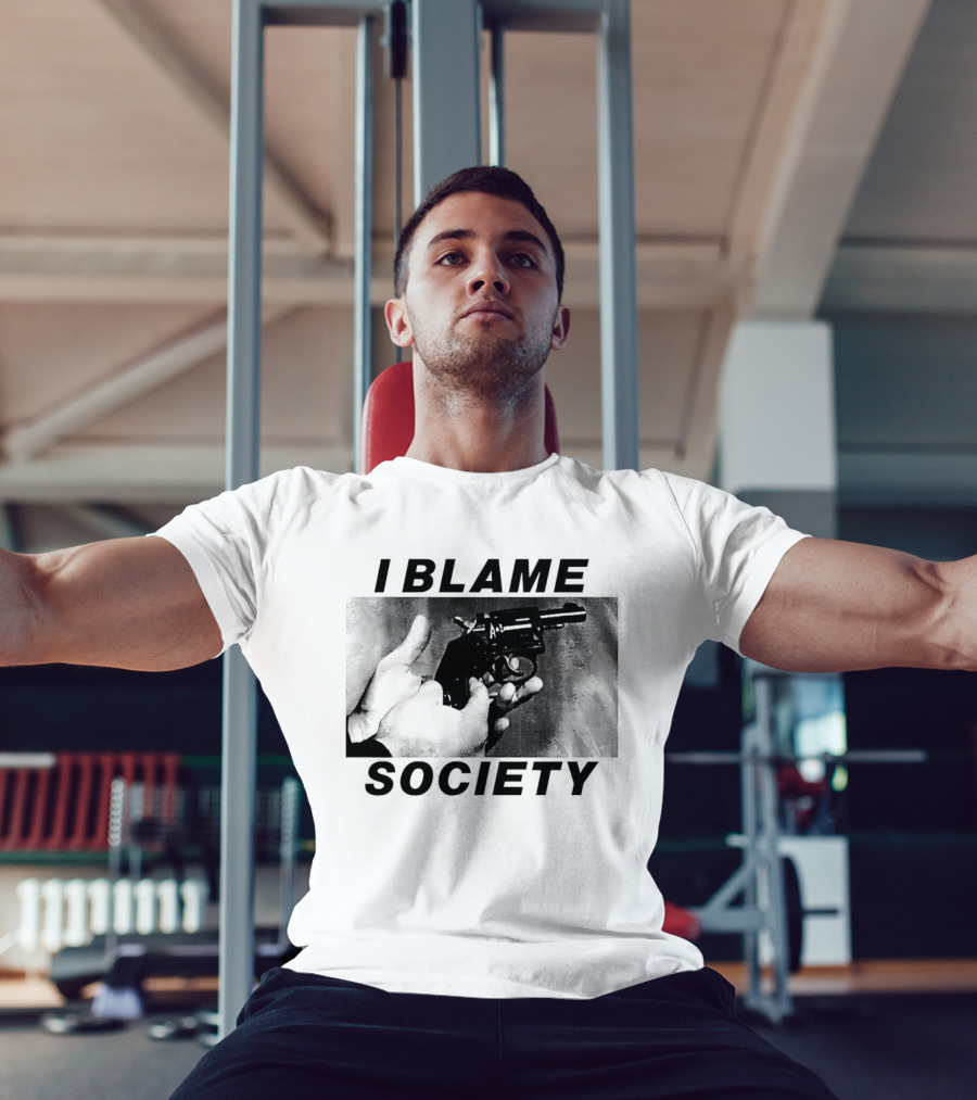 I Blame Society Raised Middle Finger Attitude T-Shirt