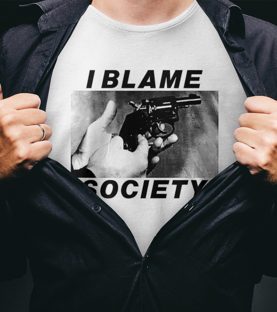 I Blame Society Raised Middle Finger Attitude T-Shirt