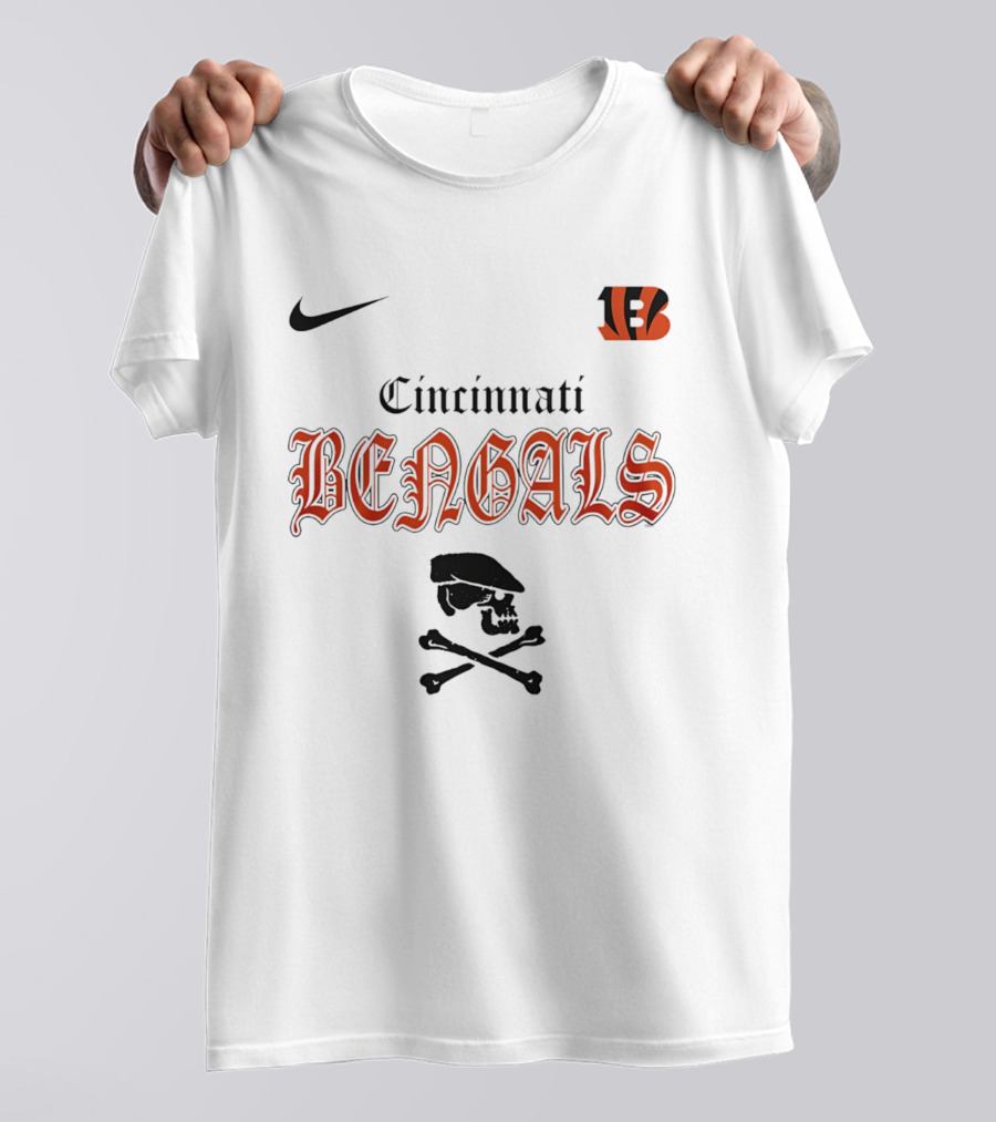 Cincinnati Bengals Dropkick Murphys Skull Nike Collaboration T-Shirt